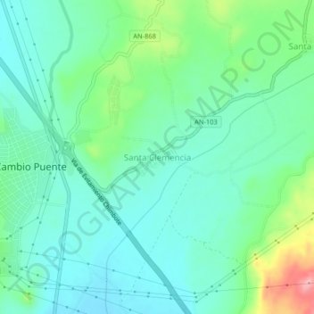 Mapa topográfico Santa Clemencia, altitude, relevo