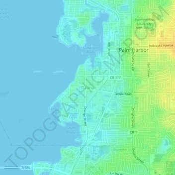 Mapa topográfico Ozona, altitude, relevo