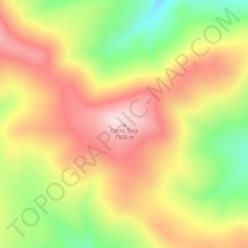 Mapa topográfico Cerro Teta, altitude, relevo