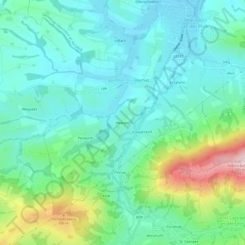 Mapa topográfico Weissee, altitude, relevo
