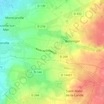 Mapa topográfico Village aux Gras, altitude, relevo