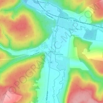Mapa topográfico Clairvaux, altitude, relevo