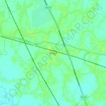 Mapa topográfico Singur, altitude, relevo