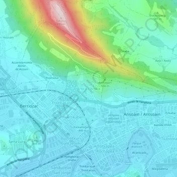 Mapa topográfico Artica, altitude, relevo