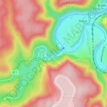 Mapa topográfico Saint-Nicolas, altitude, relevo