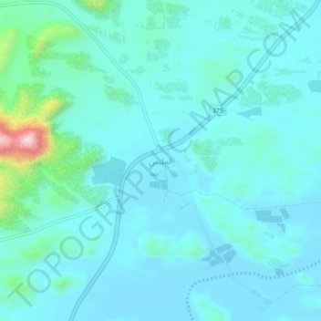 Mapa topográfico الملسن, altitude, relevo