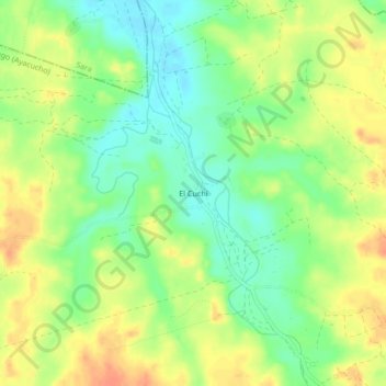 Mapa topográfico El Cuchi, altitude, relevo