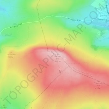 Mapa topográfico Electricty Northwest, altitude, relevo
