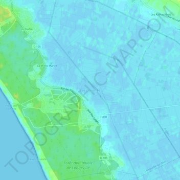 Mapa topográfico Les Conches, altitude, relevo