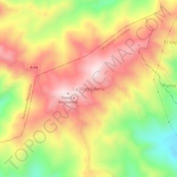 Mapa topográfico La Magdalena, altitude, relevo
