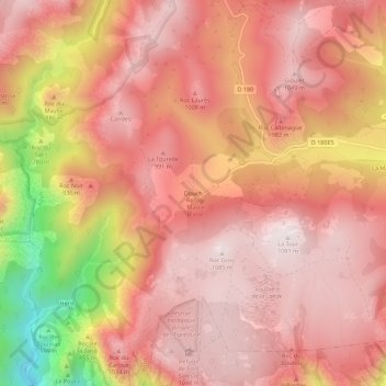 Mapa topográfico Douch, altitude, relevo