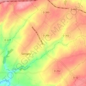 Mapa topográfico La Rousselière, altitude, relevo
