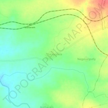 Mapa topográfico Tharigopula, altitude, relevo