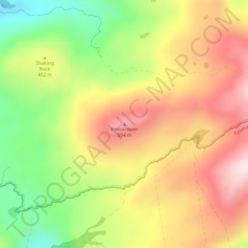 Mapa topográfico Knockrower, altitude, relevo