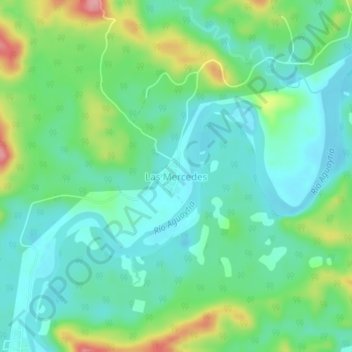 Mapa topográfico Las Mercedes, altitude, relevo