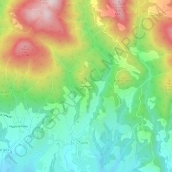 Mapa topográfico Montepoli, altitude, relevo