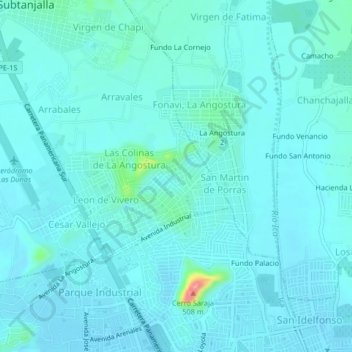Mapa topográfico Carlos Ramos Loyza, altitude, relevo