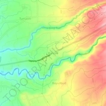 Mapa topográfico Banilad, altitude, relevo