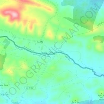 Mapa topográfico Marco, altitude, relevo
