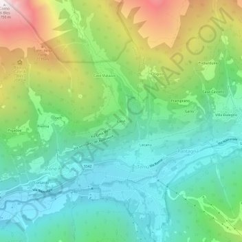 Mapa topográfico Canè, altitude, relevo