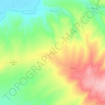 Mapa topográfico Yörük, altitude, relevo
