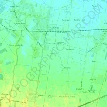 Mapa topográfico Perpetua, altitude, relevo