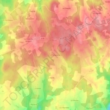 Mapa topográfico Le Pimpidour, altitude, relevo