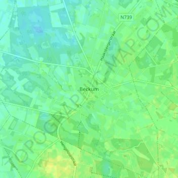 Mapa topográfico Beckum, altitude, relevo