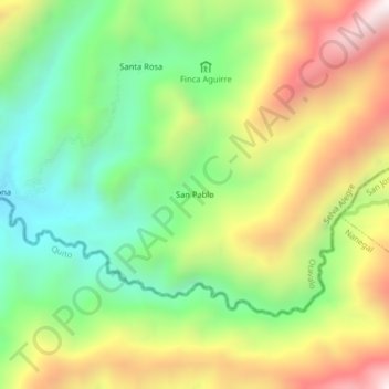 Mapa topográfico San Pablo, altitude, relevo