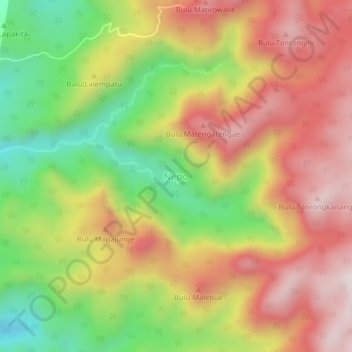 Mapa topográfico Nepo, altitude, relevo