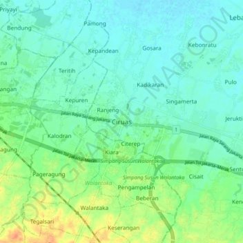 Mapa topográfico Ciruas, altitude, relevo