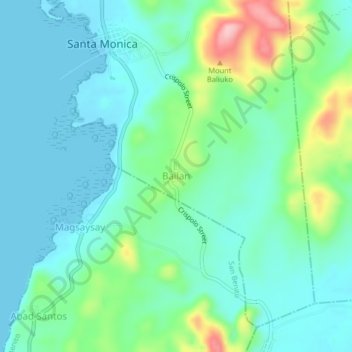 Mapa topográfico Bailan, altitude, relevo