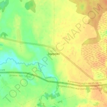 Mapa topográfico Зверево, altitude, relevo