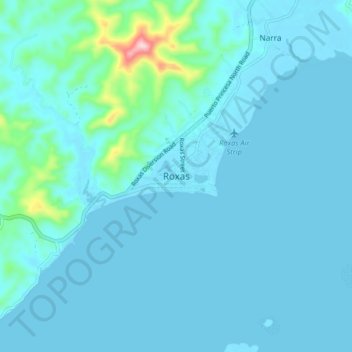 Mapa topográfico Roxas, altitude, relevo