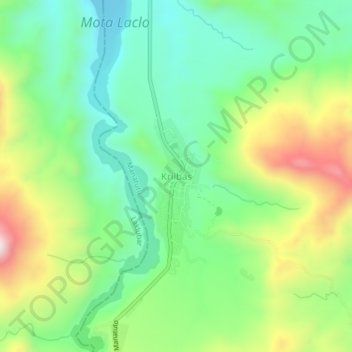 Mapa topográfico Kriibas, altitude, relevo
