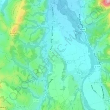 Mapa topográfico Mendy, altitude, relevo