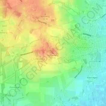 Mapa topográfico Kuiperberg, altitude, relevo