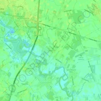 Mapa topográfico Cendon, altitude, relevo