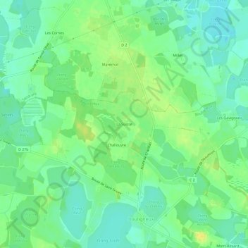 Mapa topográfico La Suisse, altitude, relevo