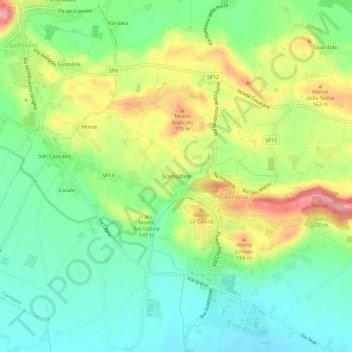 Mapa topográfico Scarnadore, altitude, relevo