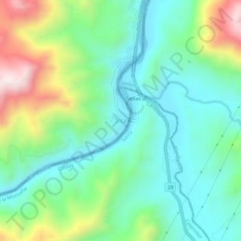 Mapa topográfico Irra, altitude, relevo