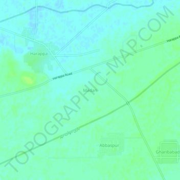 Mapa topográfico Madan, altitude, relevo