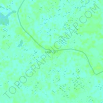 Mapa topográfico Sincelejito, altitude, relevo