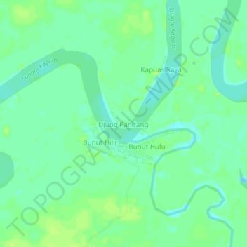 Mapa topográfico Ujung Pandang, altitude, relevo