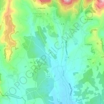 Mapa topográfico La Gondrone, altitude, relevo