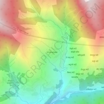 Mapa topográfico Shikharbesi, altitude, relevo