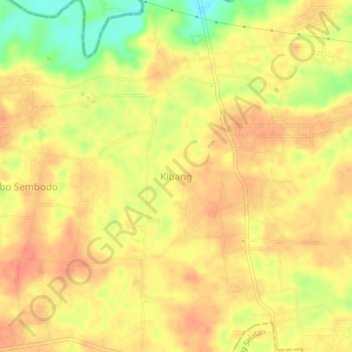 Mapa topográfico Kibang, altitude, relevo