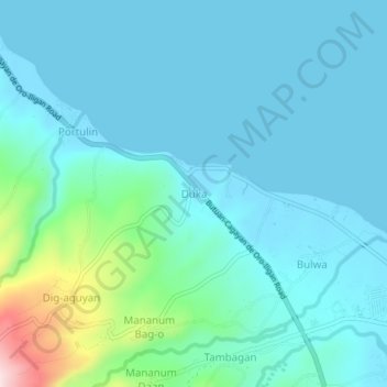 Mapa topográfico Duka, altitude, relevo
