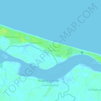 Mapa topográfico Villa Leonora, altitude, relevo