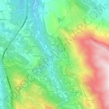 Mapa topográfico Casavecchia, altitude, relevo